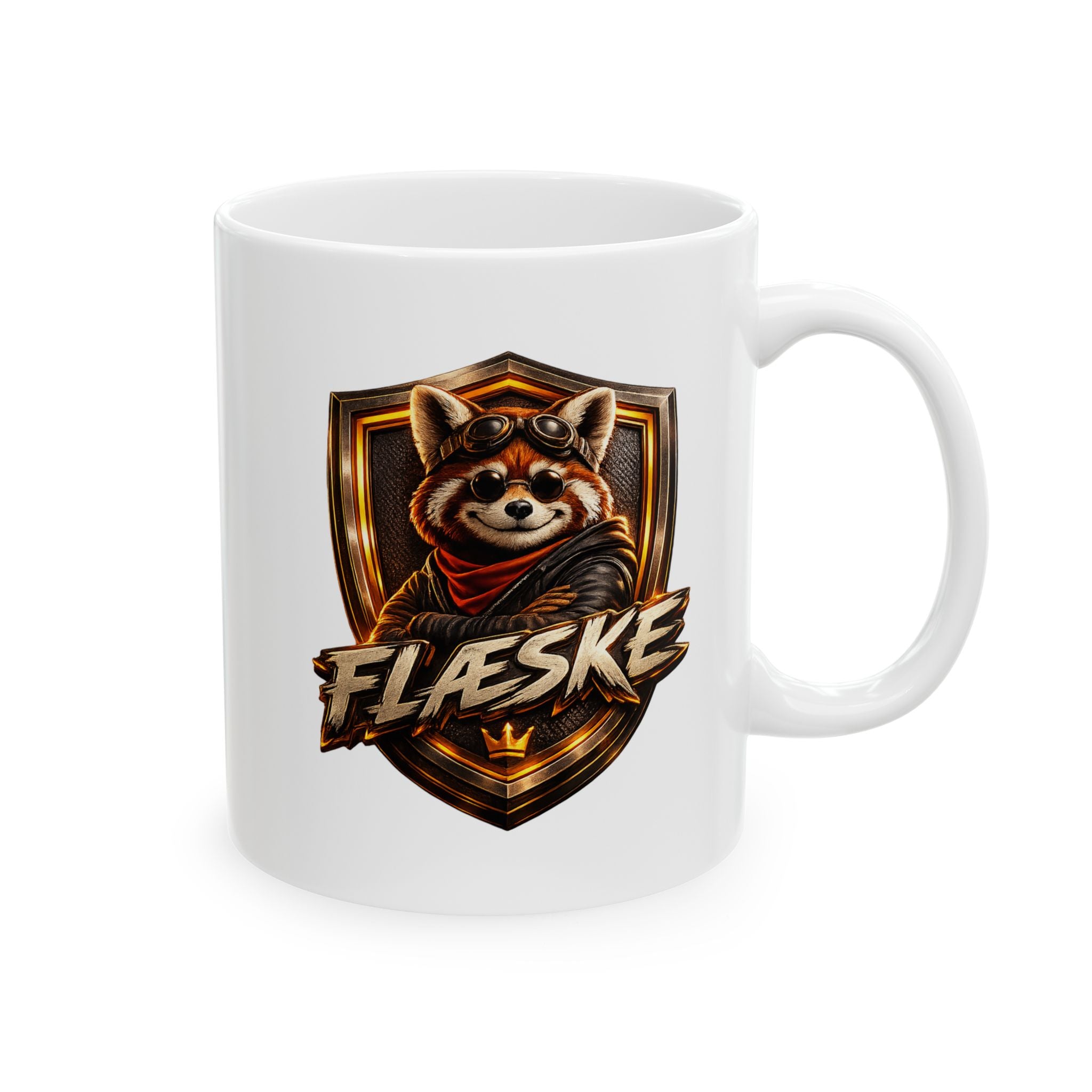 Gaming Shield Ceramic Mug – 'Take the L' Retro Emblem Coffee Cup (11oz & 15oz)