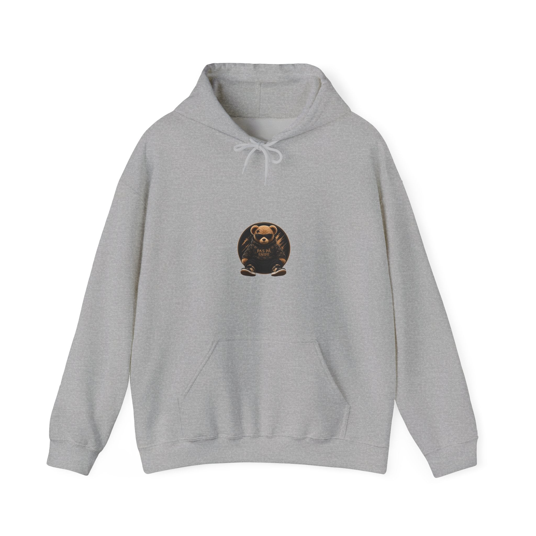 Bear Graphic Hoodie — 'Pas de Swipe' Cute Round Bear Pullover