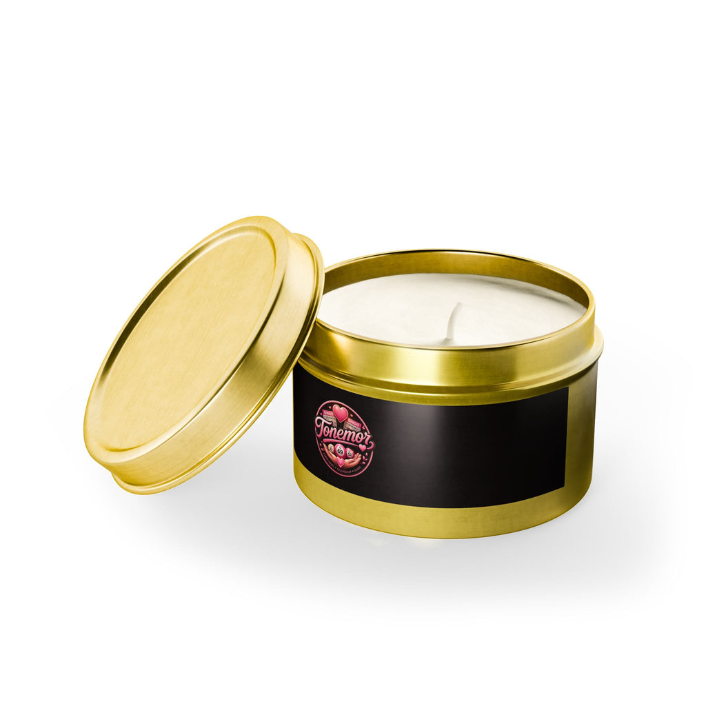 Black Tin Candle — Tonemo’s Romantic Rose Scented Travel Candle