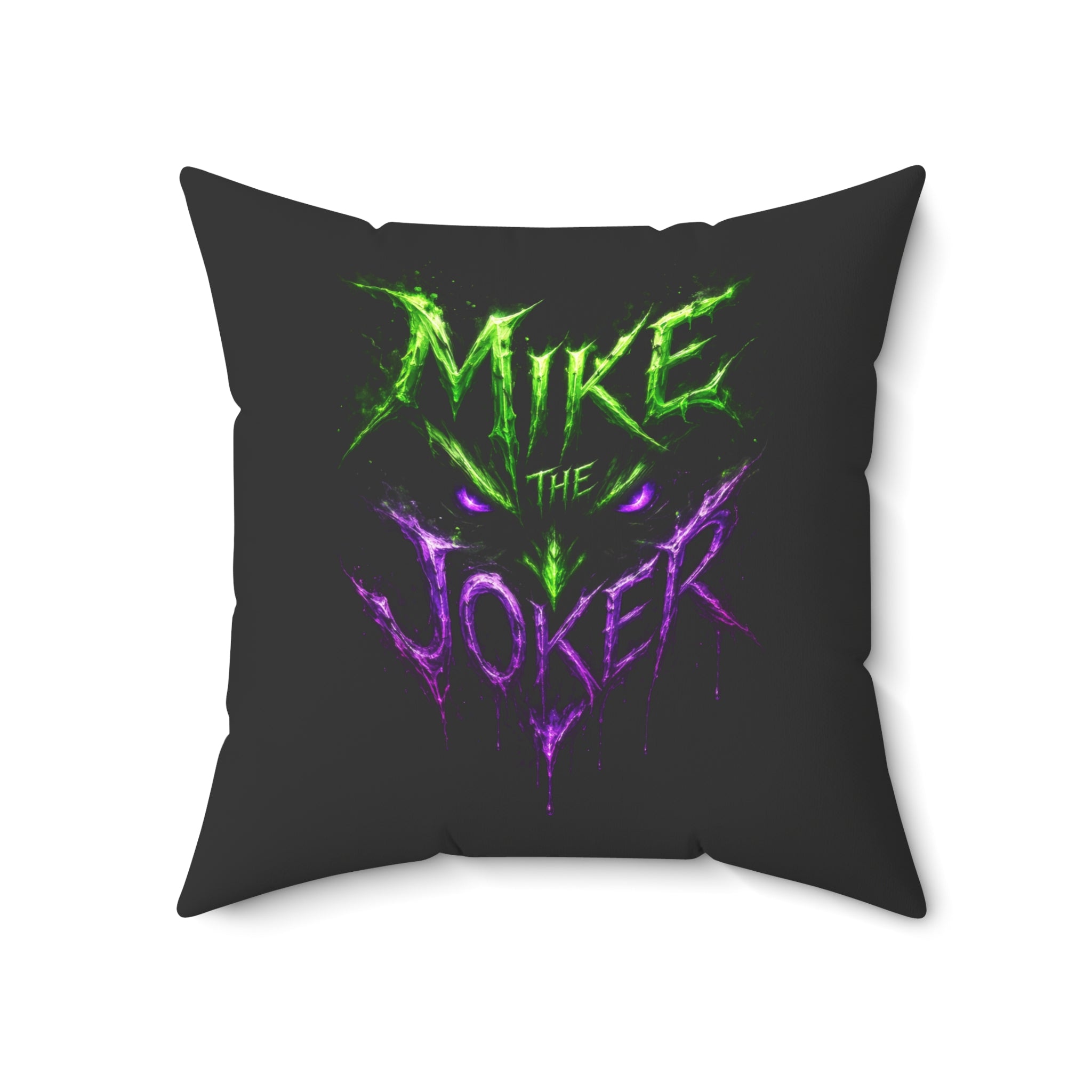 Mike the Joker Neon Graphic Pillow - Spun Polyester Decorative Cushion