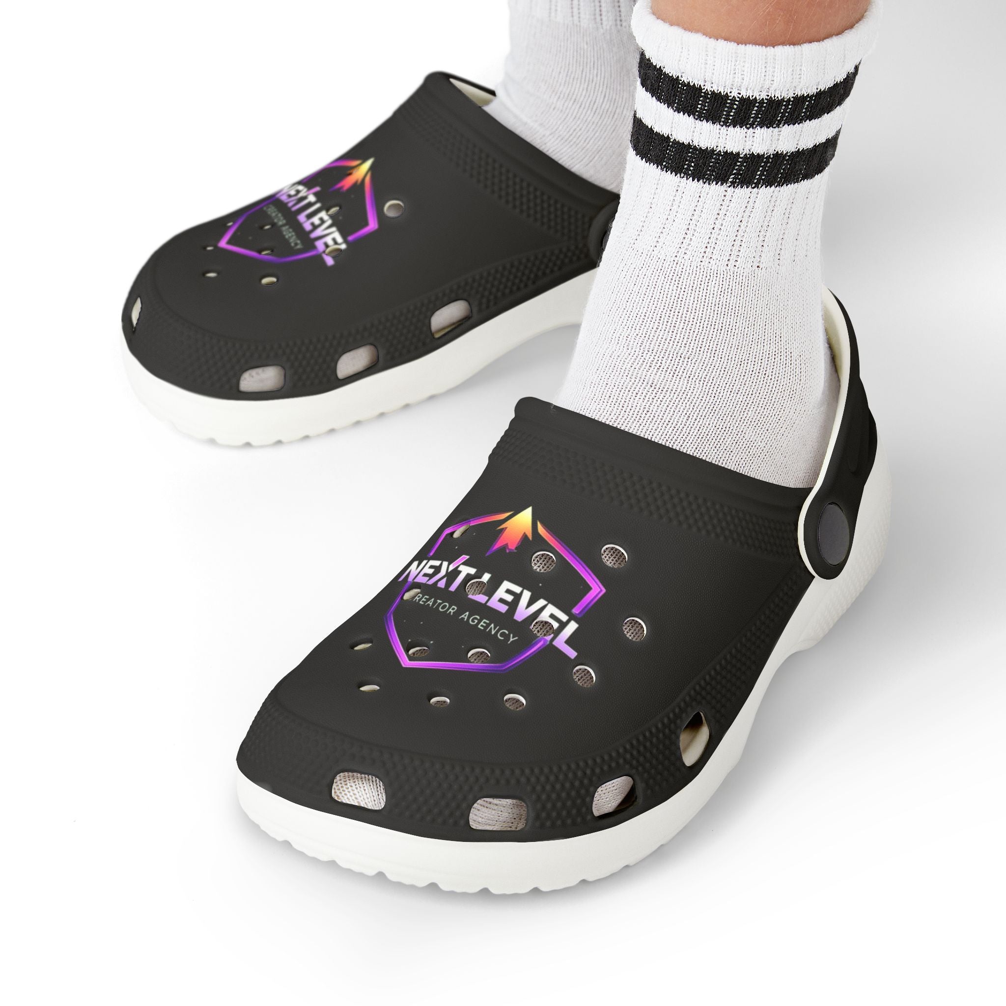 Kid's 'Next Level' Neon Shield Foam Clogs — Lightweight Slip‑On Sandals