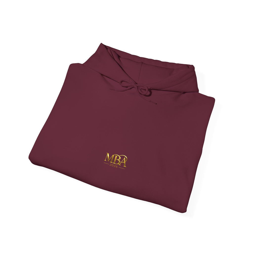 MBA 2026 Gold Logo Hoodie — Graduation/Alumni Commemorative Sweatshirt