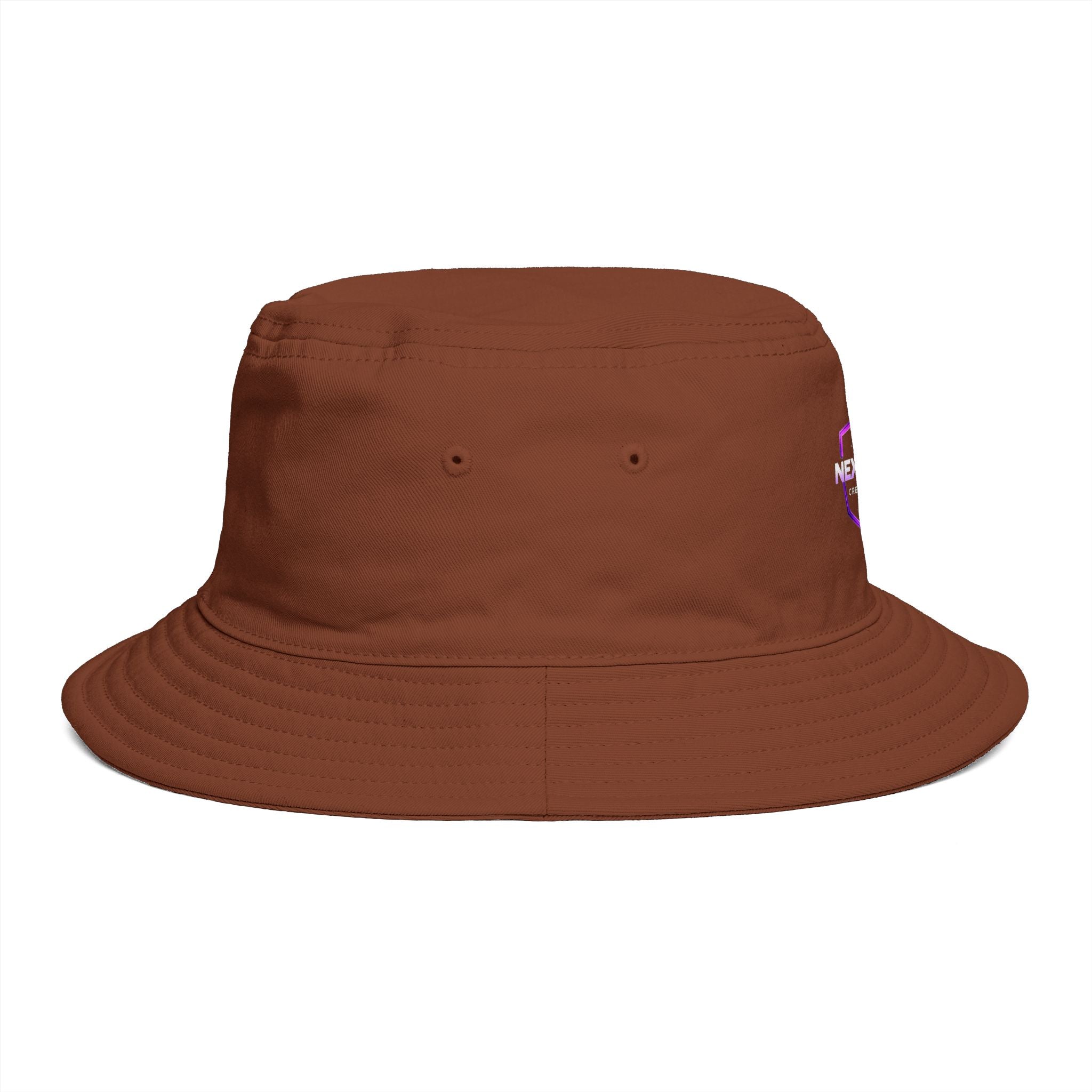 Next Level Creation Agency Brown Bucket Hat — Logo Embroidered Streetwear