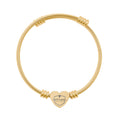 NLC Engravable Heart Cuff Bracelet — Personalized Minimalist Wire Bangle