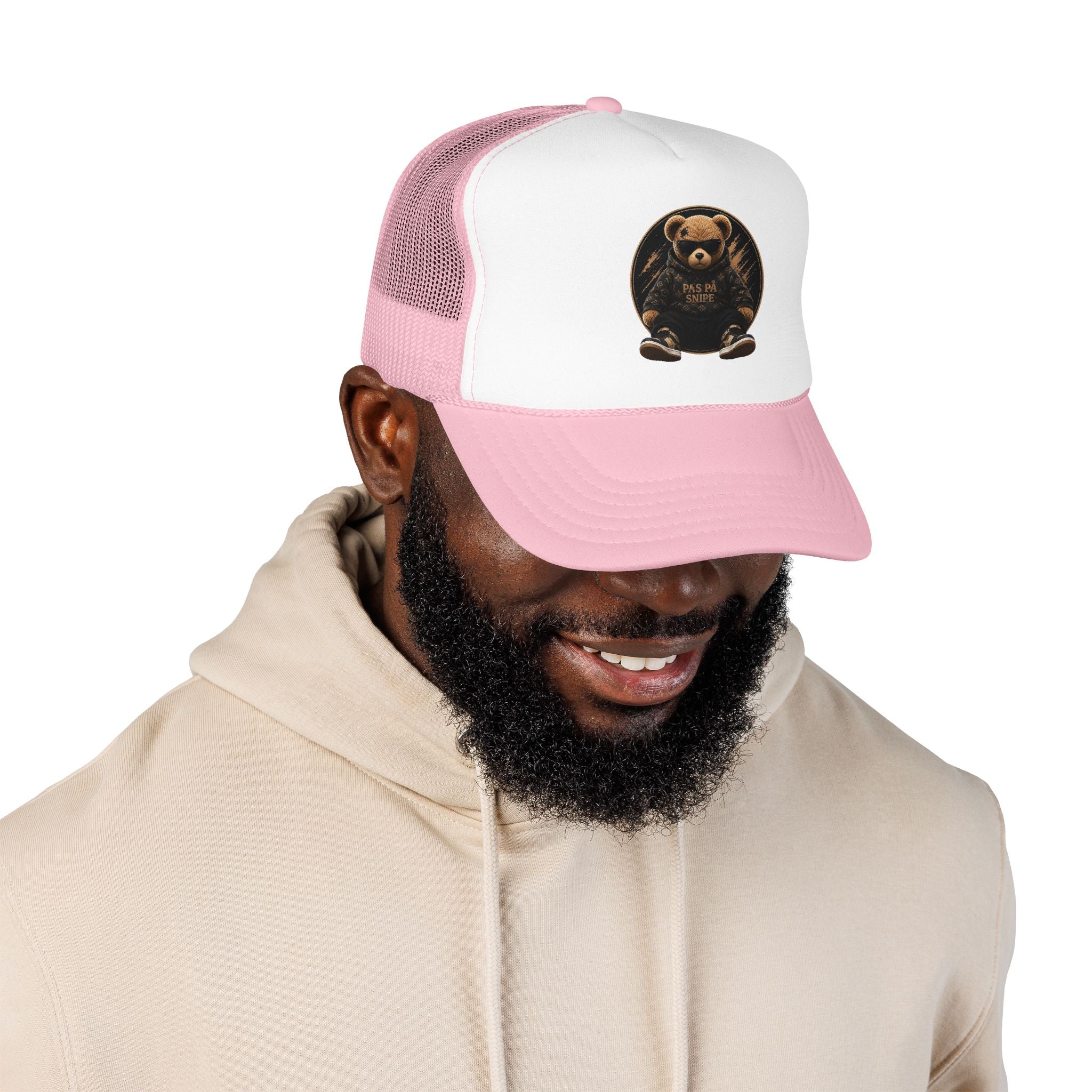 Teddy Bear Trucker Hat — Vintage "Pas de Panier" Patch Cap