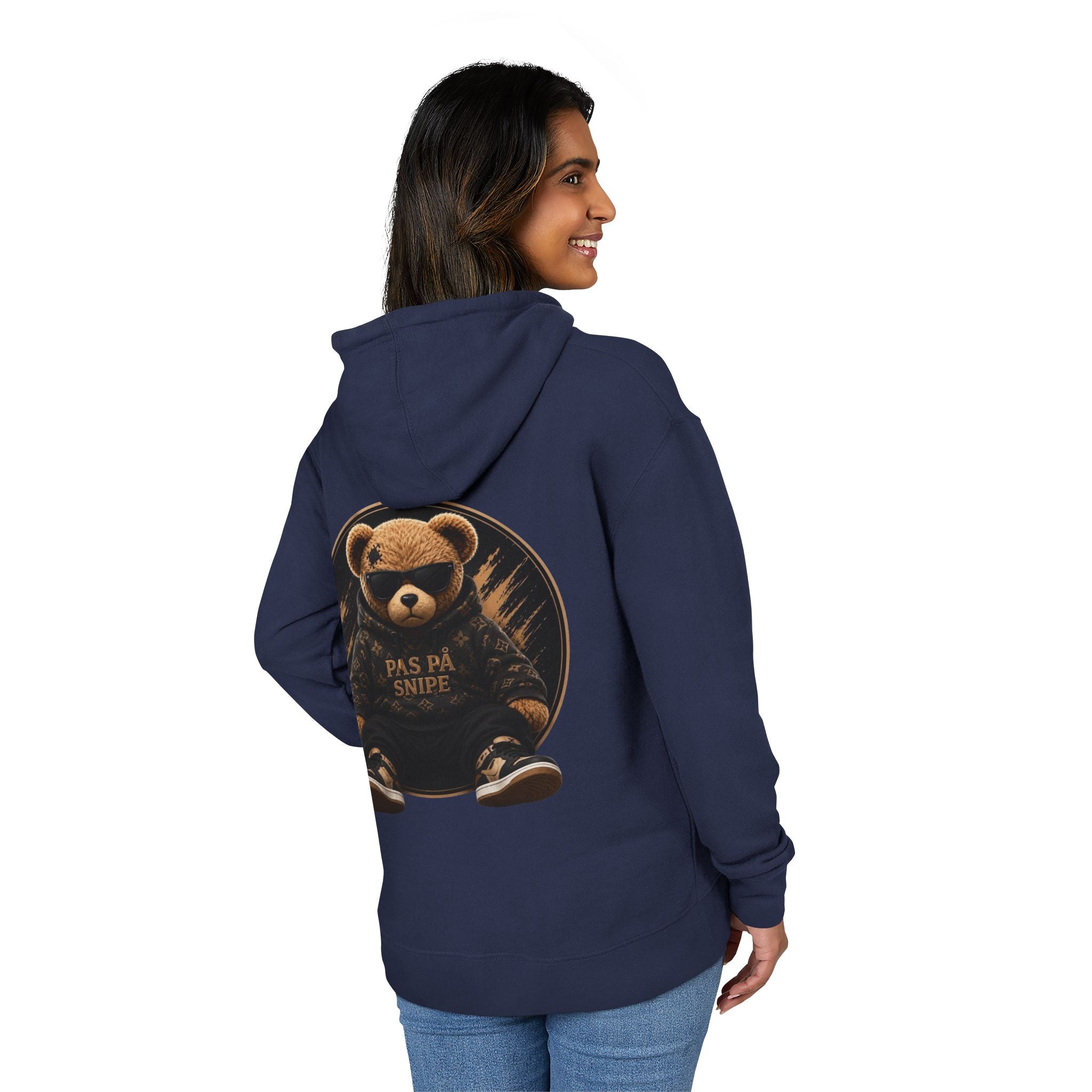 Teddy Bear Hoodie — 'Pas På Snipe' Graphic Pullover