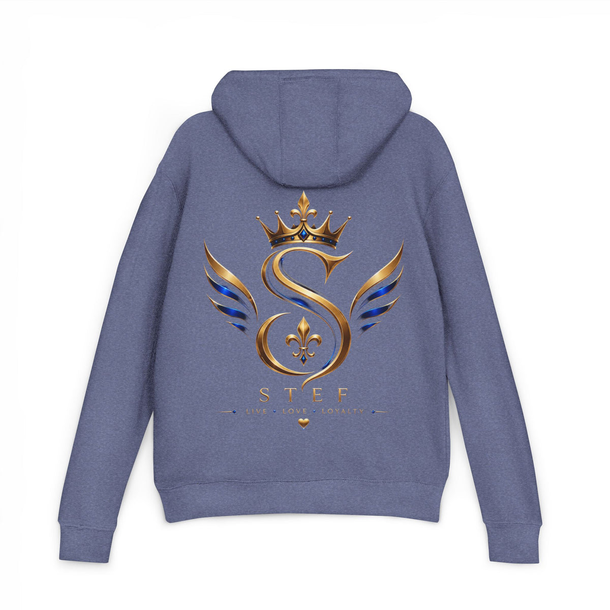 Crown S Wings Hoodie — Gold Fleur-de-Lis Logo French Terry Sweatshirt