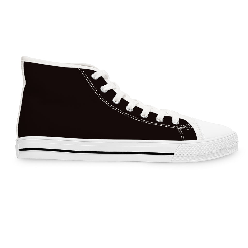 Women's High Top Sneakers — Retro Black Canvas with 'Team Pink Inc.' Script