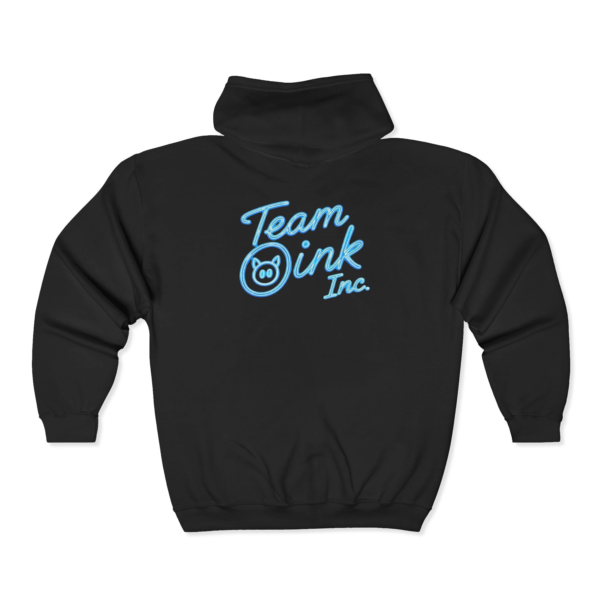Team Ink Inc. Full-Zip Hoodie — Retro Script Logo Zip-Up Sweatshirt