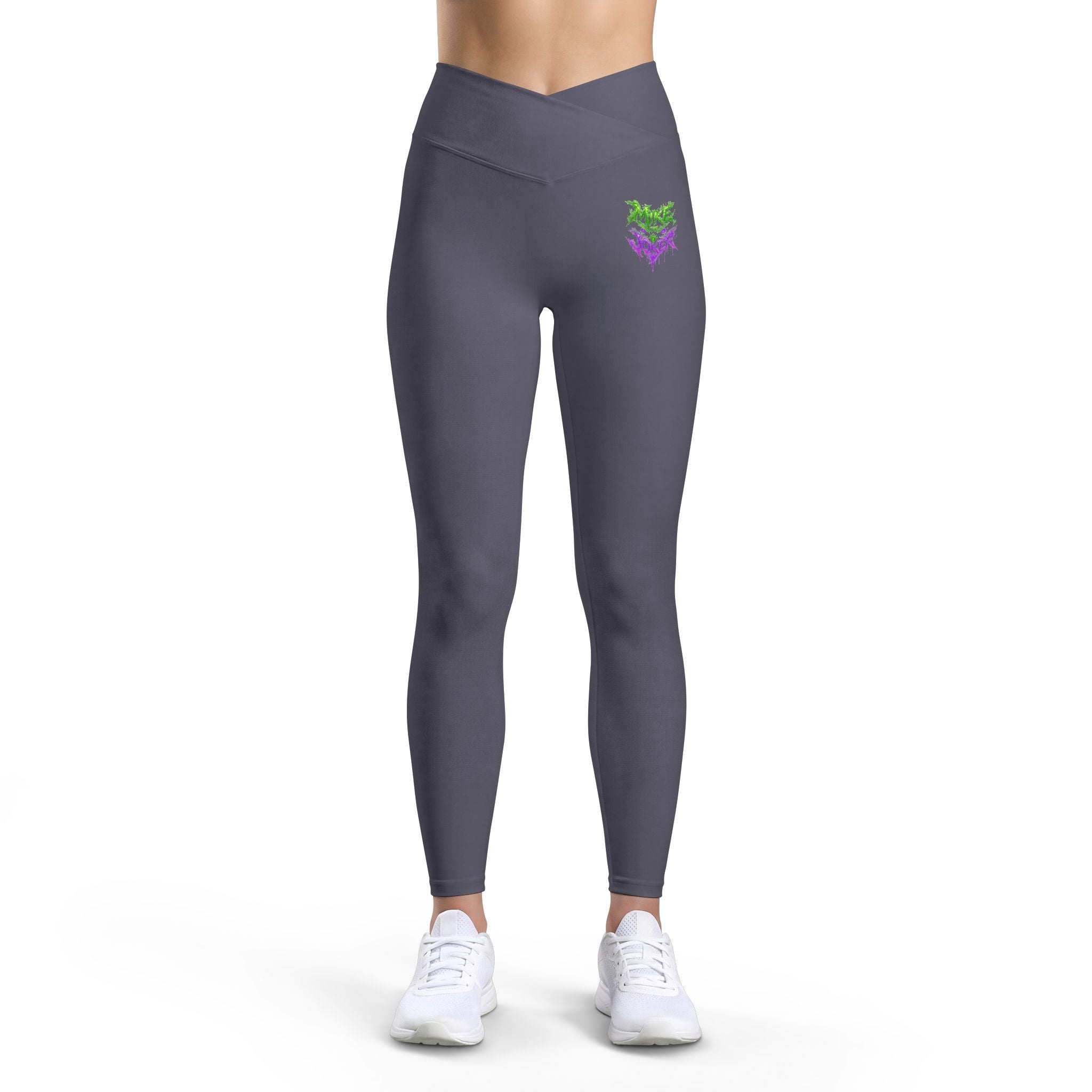 Heart Fox Graphic Leggings — Women’s Black High-Waist Yoga & Casual Activewear