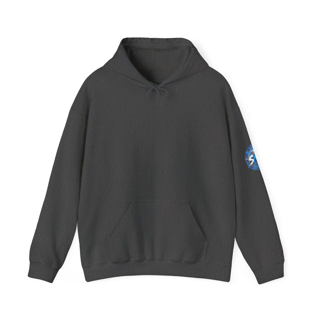 Nord Globe Hoodie — Blue Vintage Graphic Hooded Sweatshirt