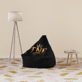 Bean Bag Cover — Black Luxury 'TNF' Gold Crown Accent