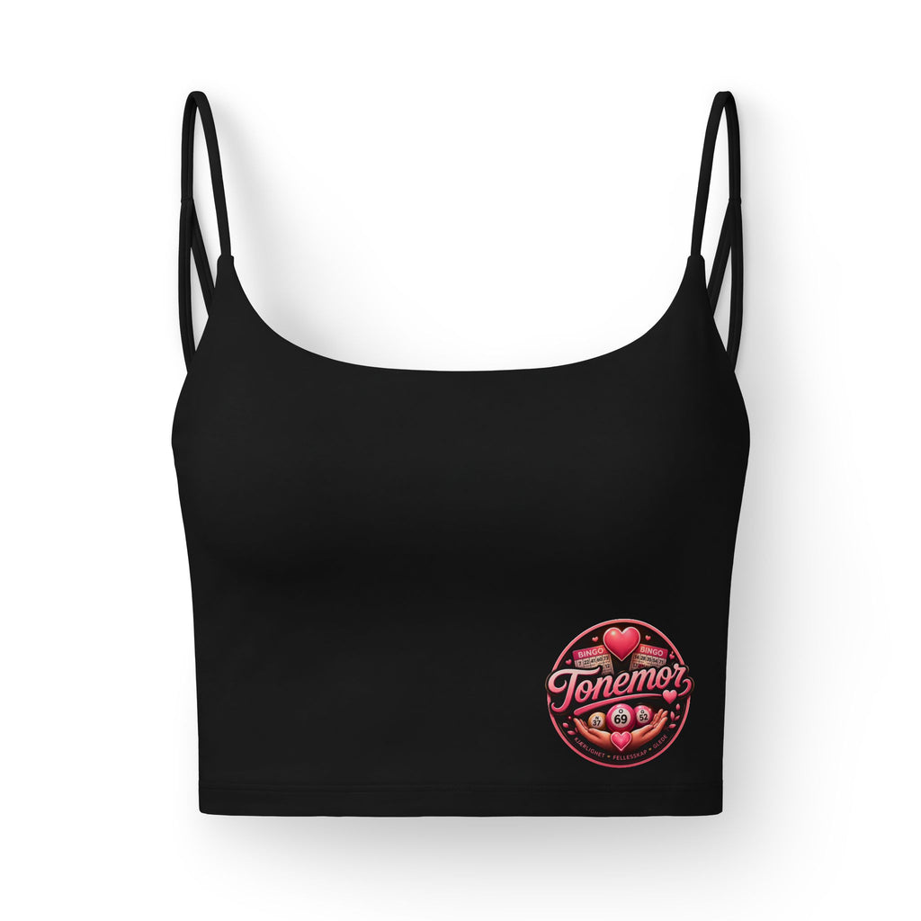 Luxe Women's Crop Bra — 'Tenemos Amor' Heart Emblem