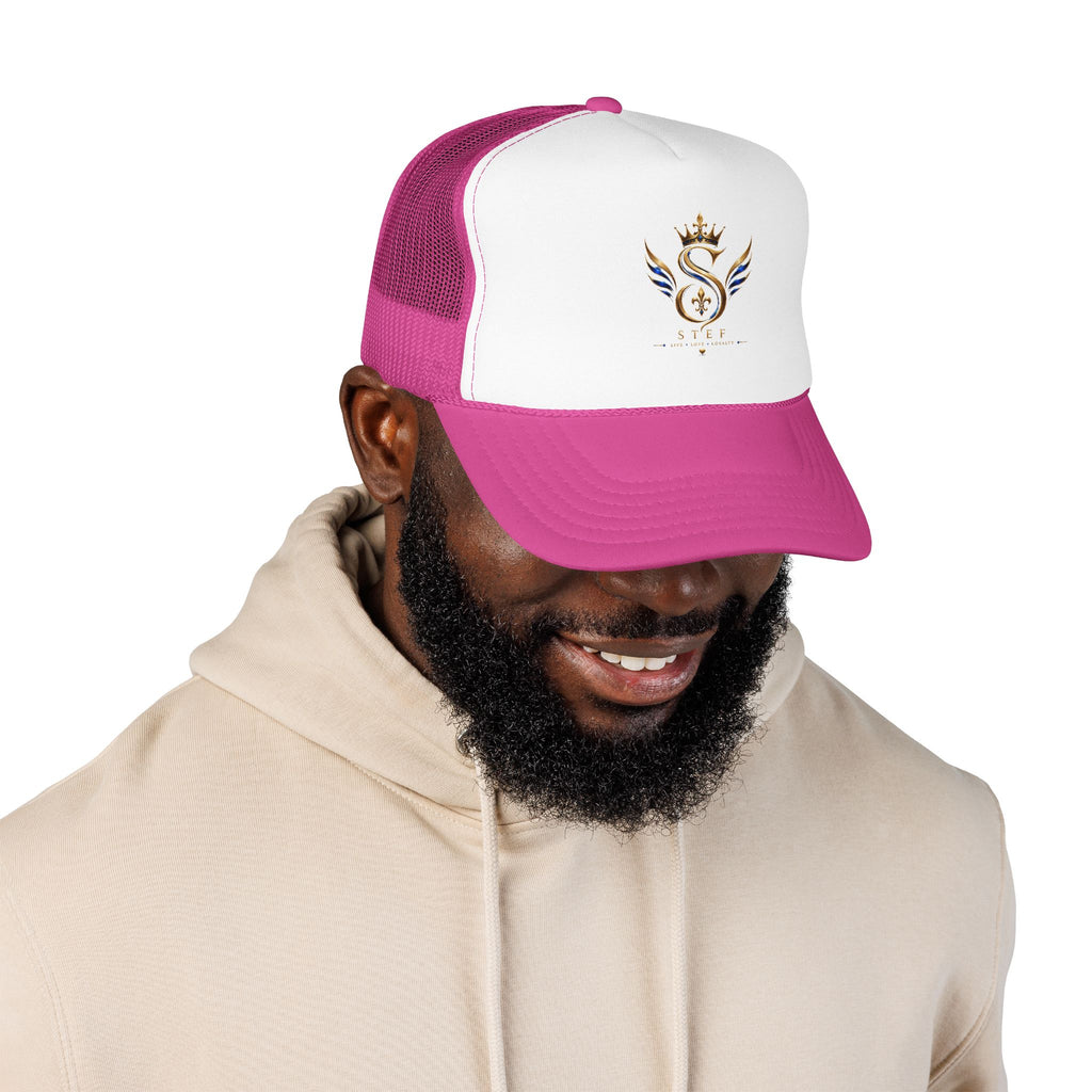 Embroidered Royal S Crest Trucker Hat – Gold Crown & Wings Foam Cap