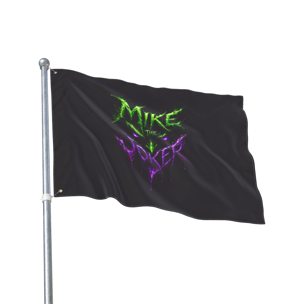 Double-Sided Flag – "Mike the Joker" Neon Horror Design