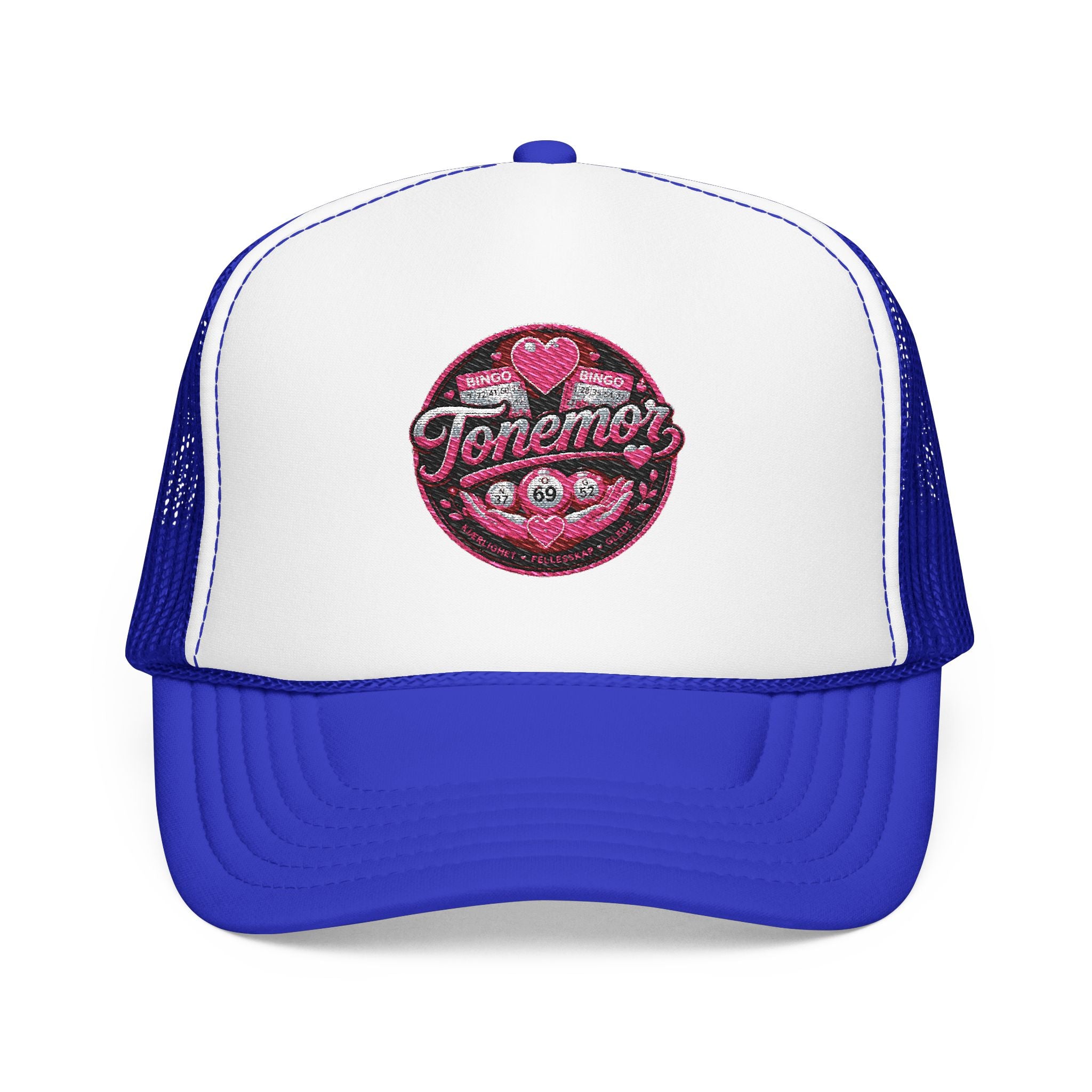 Foam Trucker Hat — Pink Glitter "Tenerme" Heart Patch Cap