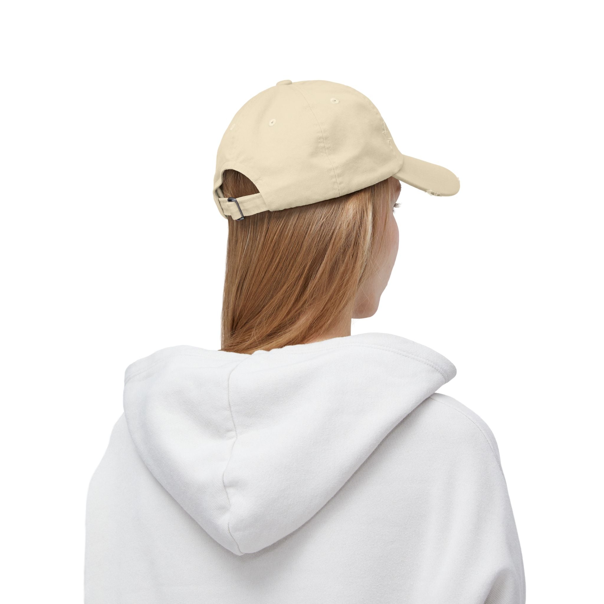 Distressed Black Cap — Miss V Crown & Card Emblem