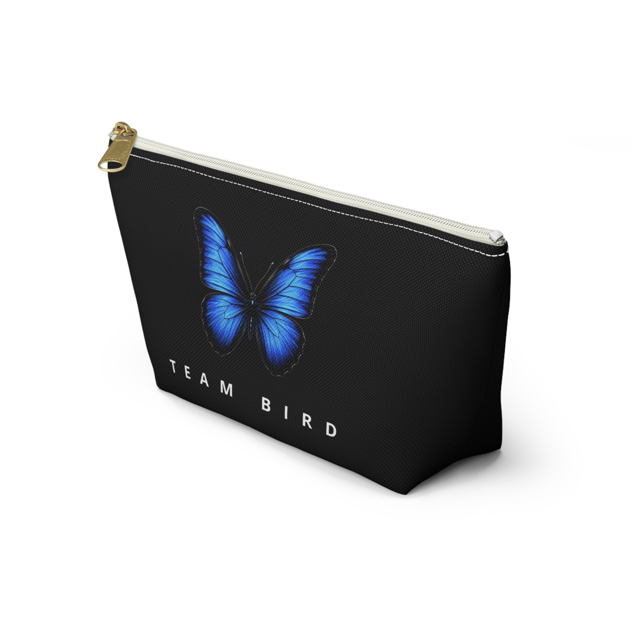 Butterfly Cosmetic Pouch — 'TEAM BIRD' Travel Makeup Bag