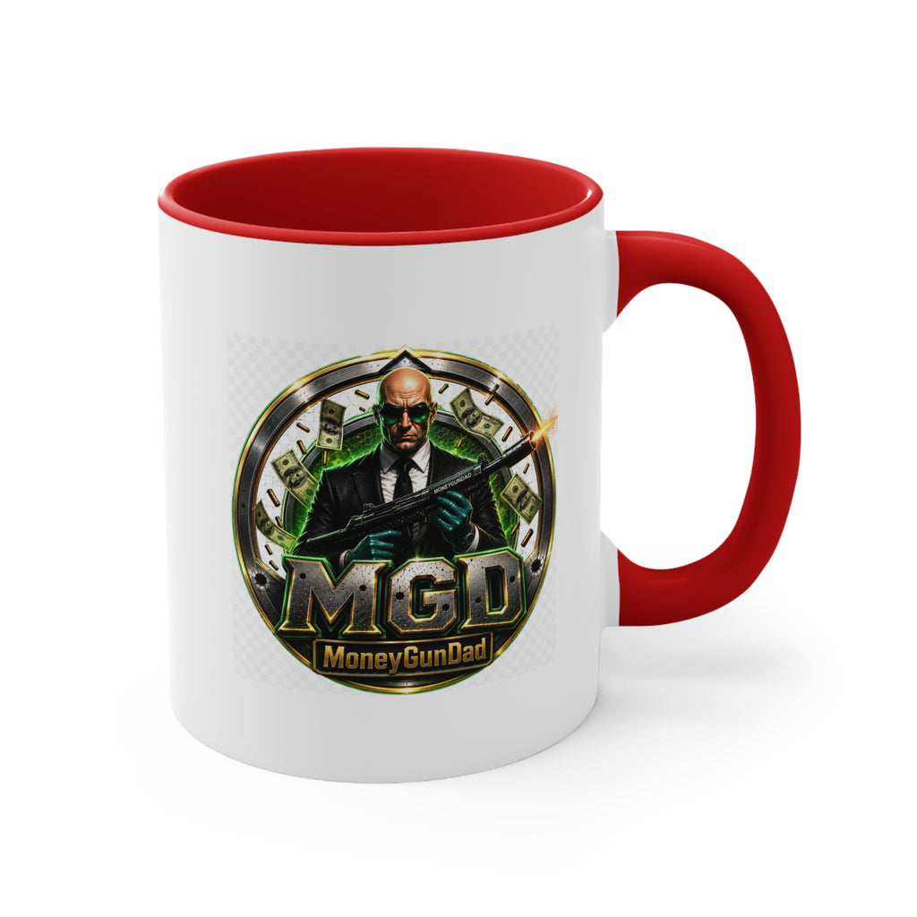 MoneyGunDad Accent Mug — Gamer/Streamer Logo Coffee Cup