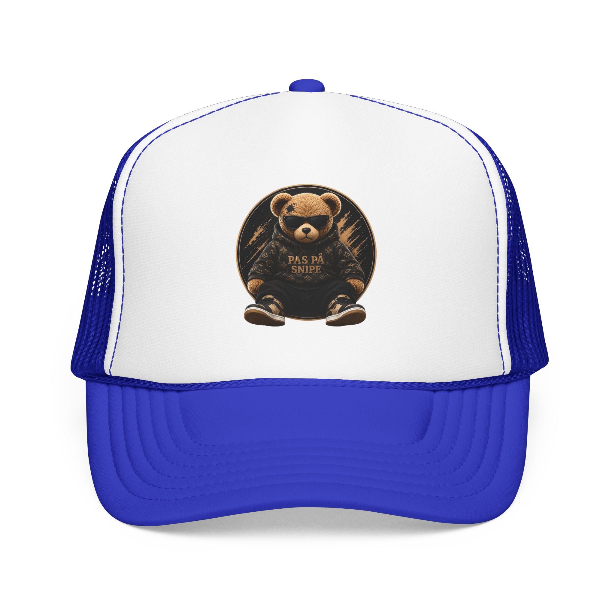 Teddy Bear Trucker Hat — Vintage "Pas de Panier" Patch Cap