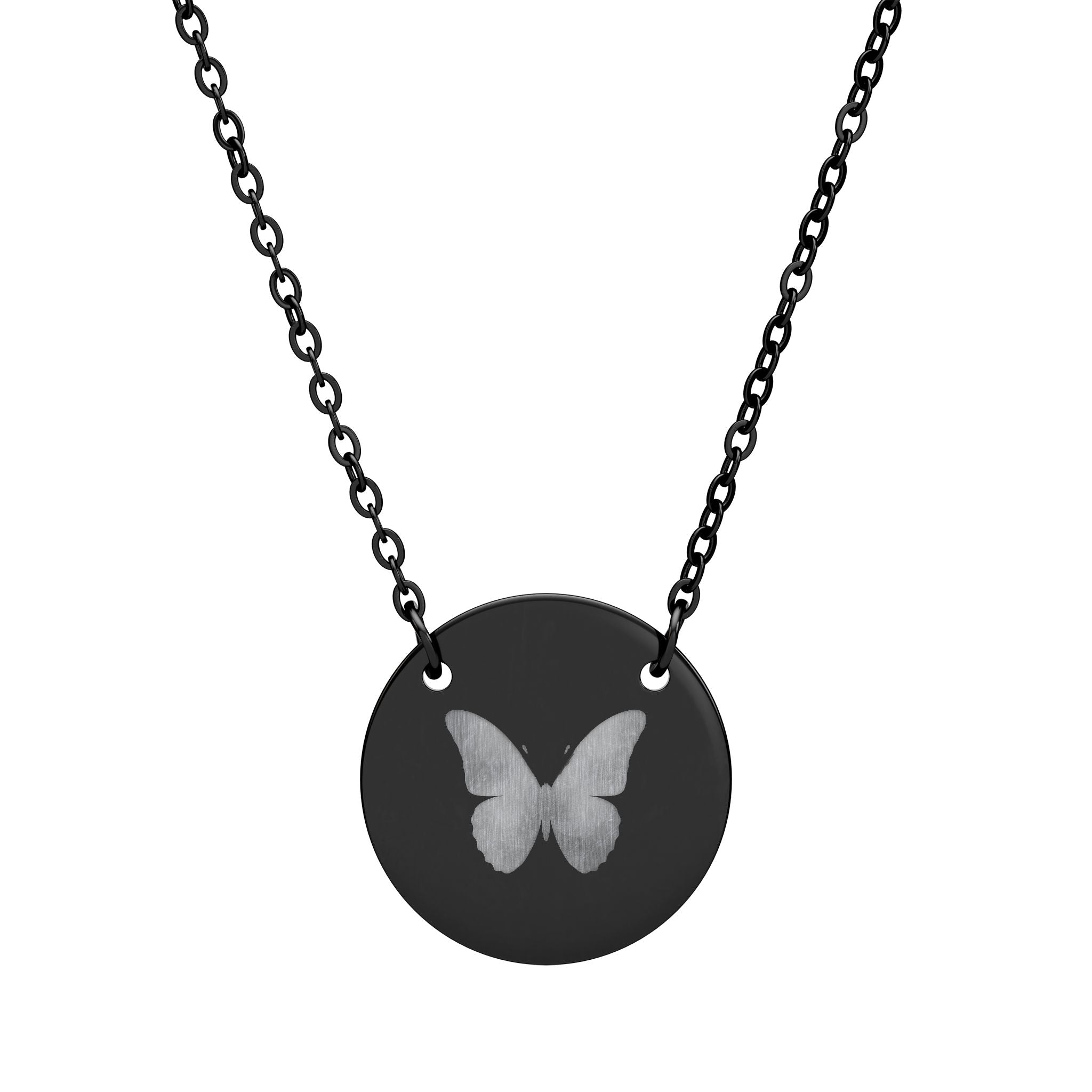 Engraved Circle Necklace — Personalized Fingerprint Pendant