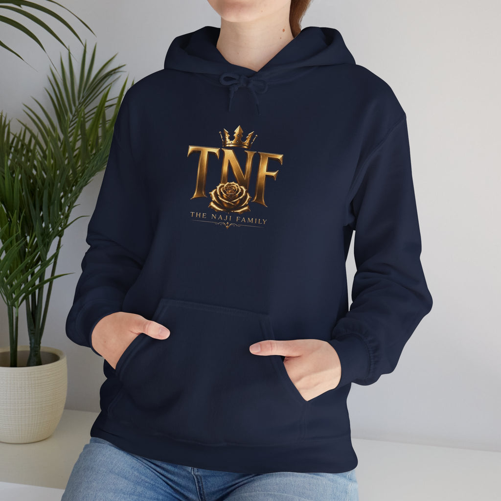 TNF Gold Rose Hoodie — Elegant Crown Logo Pullover