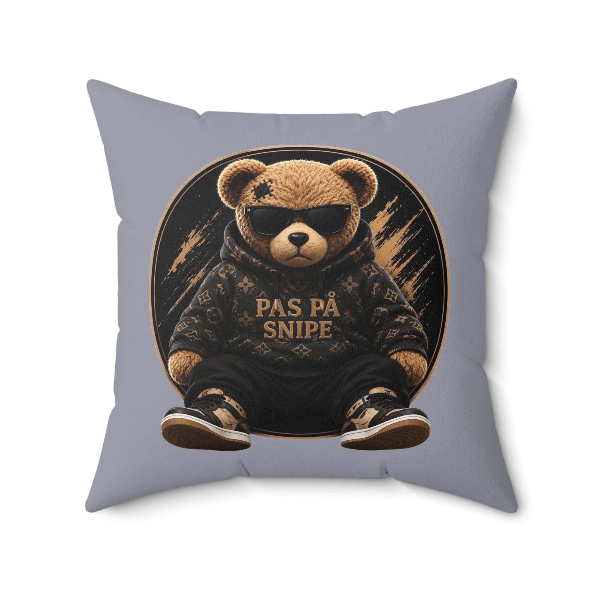 Teddy Bear 'Pas På Snipe' Decorative Pillow — Cozy Scandinavian Accent Pillow