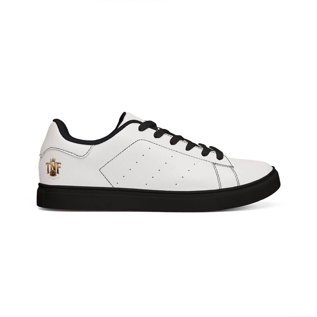 Men's White Leather Low-Top Sneakers — Classic Casual Everyday Shoes