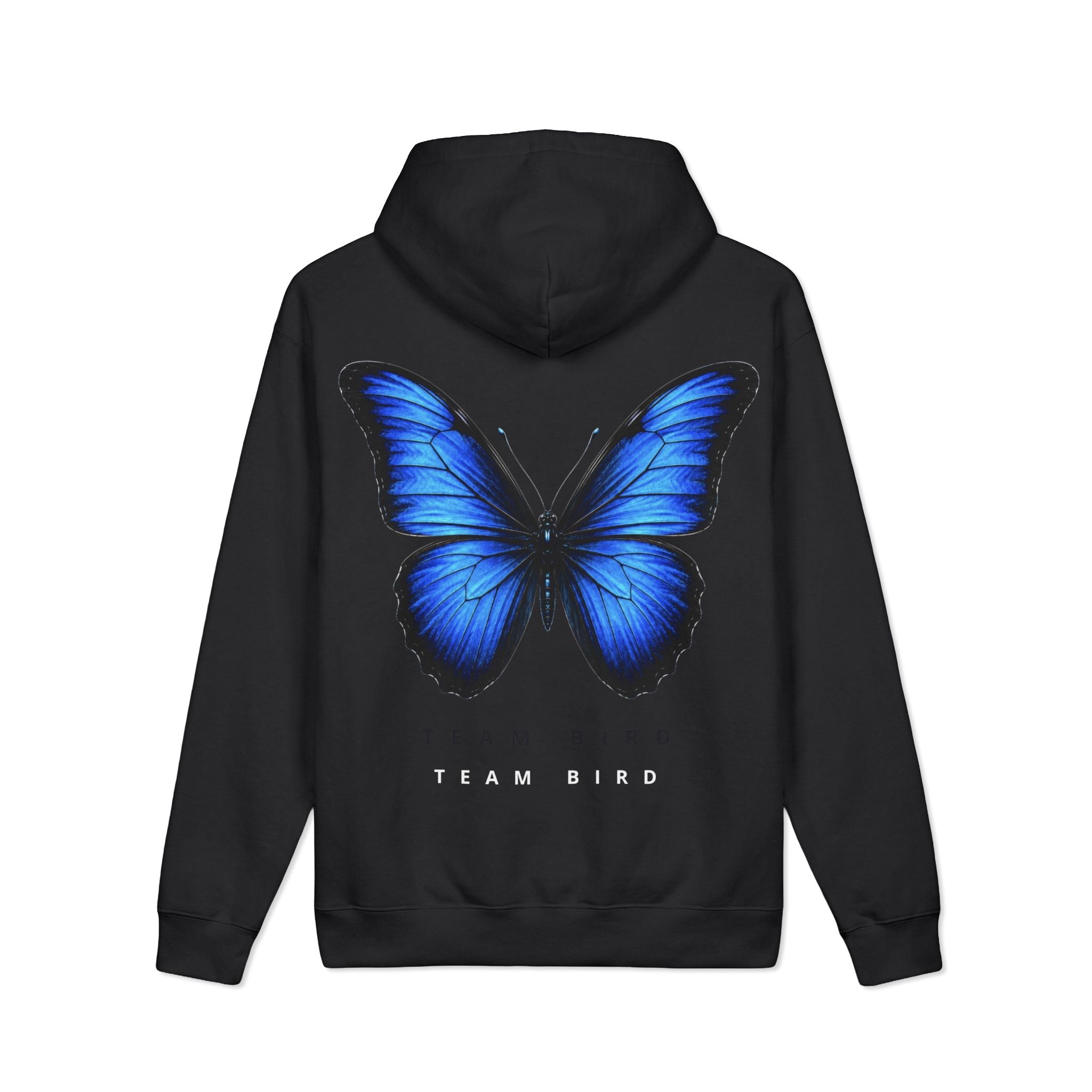 Blue Butterfly 'Team Bird' Hoodie — Graphic Butterfly Pullover