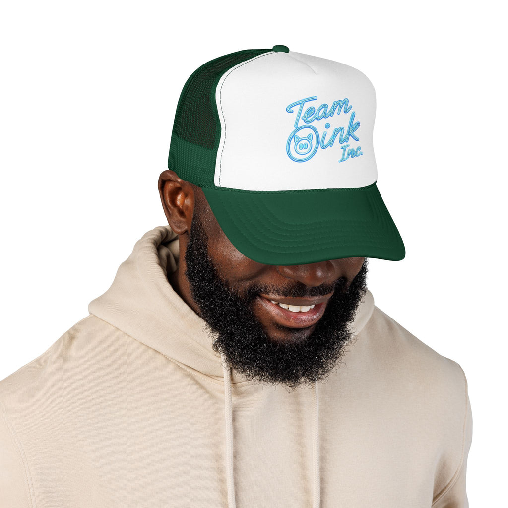 Team Oink Inc. Trucker Hat — Retro Embroidered Foam Cap