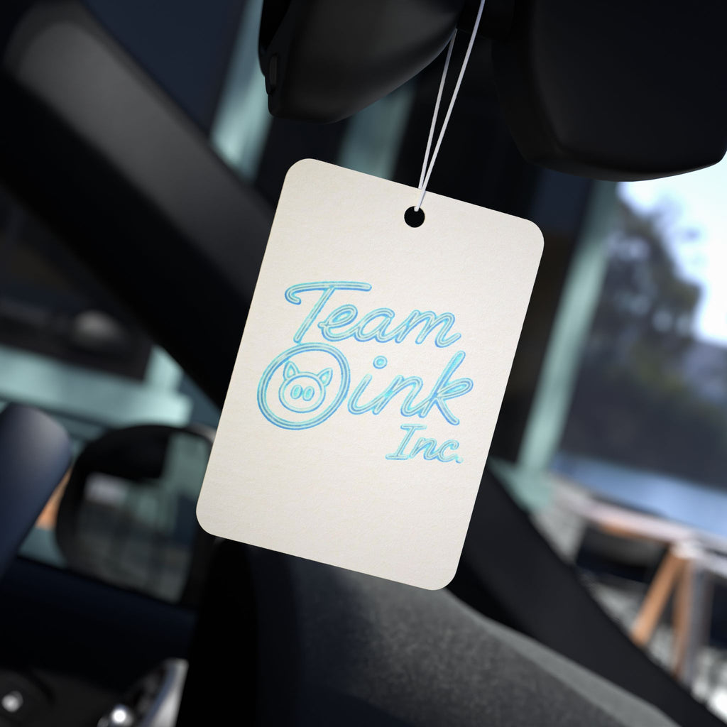 Team Oink Inc. Car Air Freshener — Retro Script Hanging Scent Tag