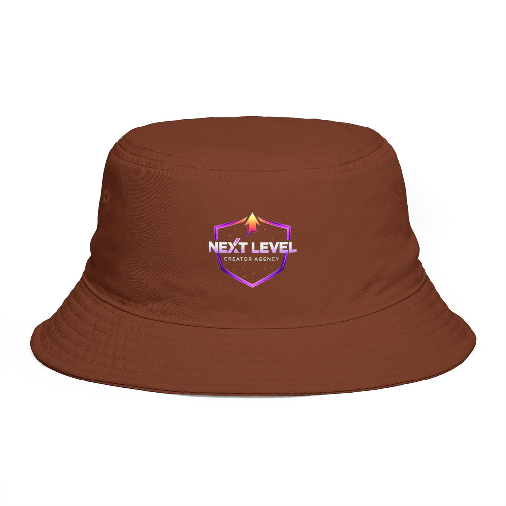 Next Level Creation Agency Brown Bucket Hat — Logo Embroidered Streetwear