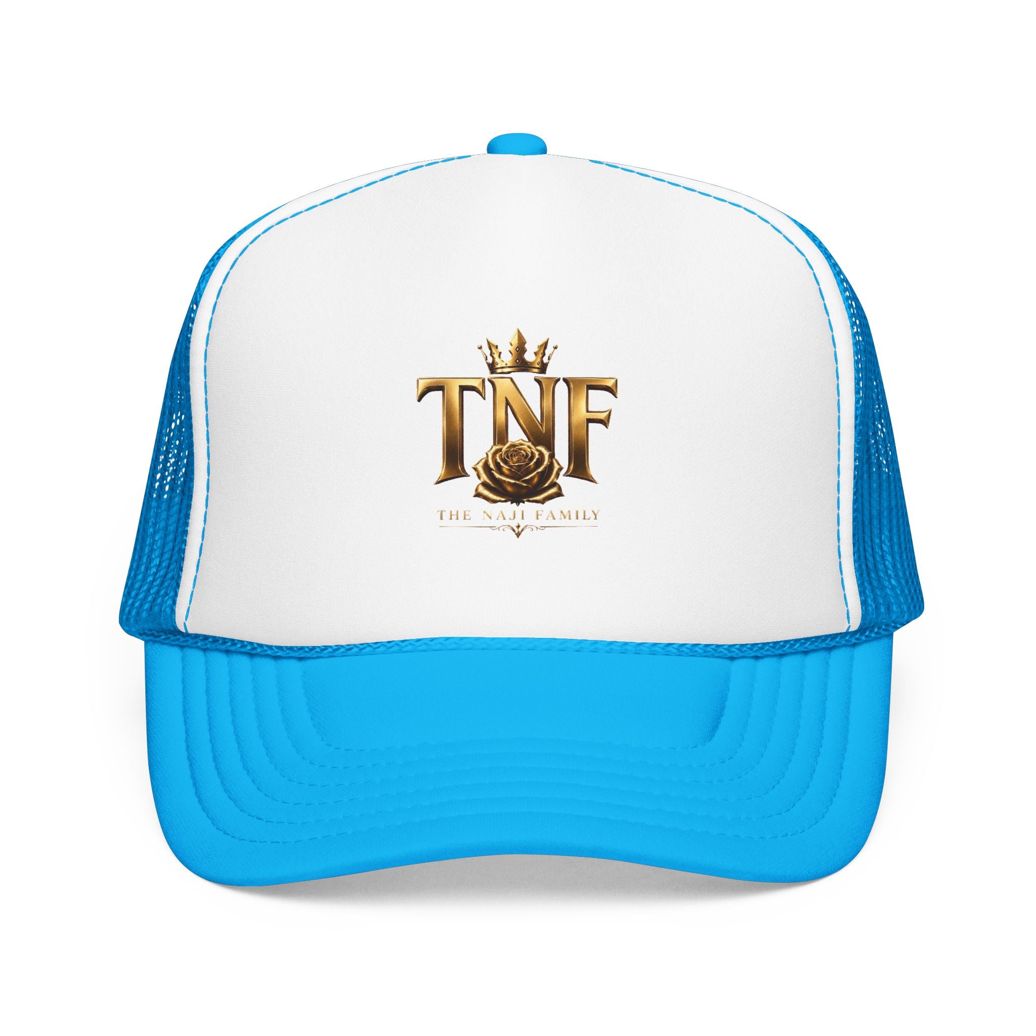 TNF Gold Rose Trucker Hat — The Dark Family Logo Foam Cap