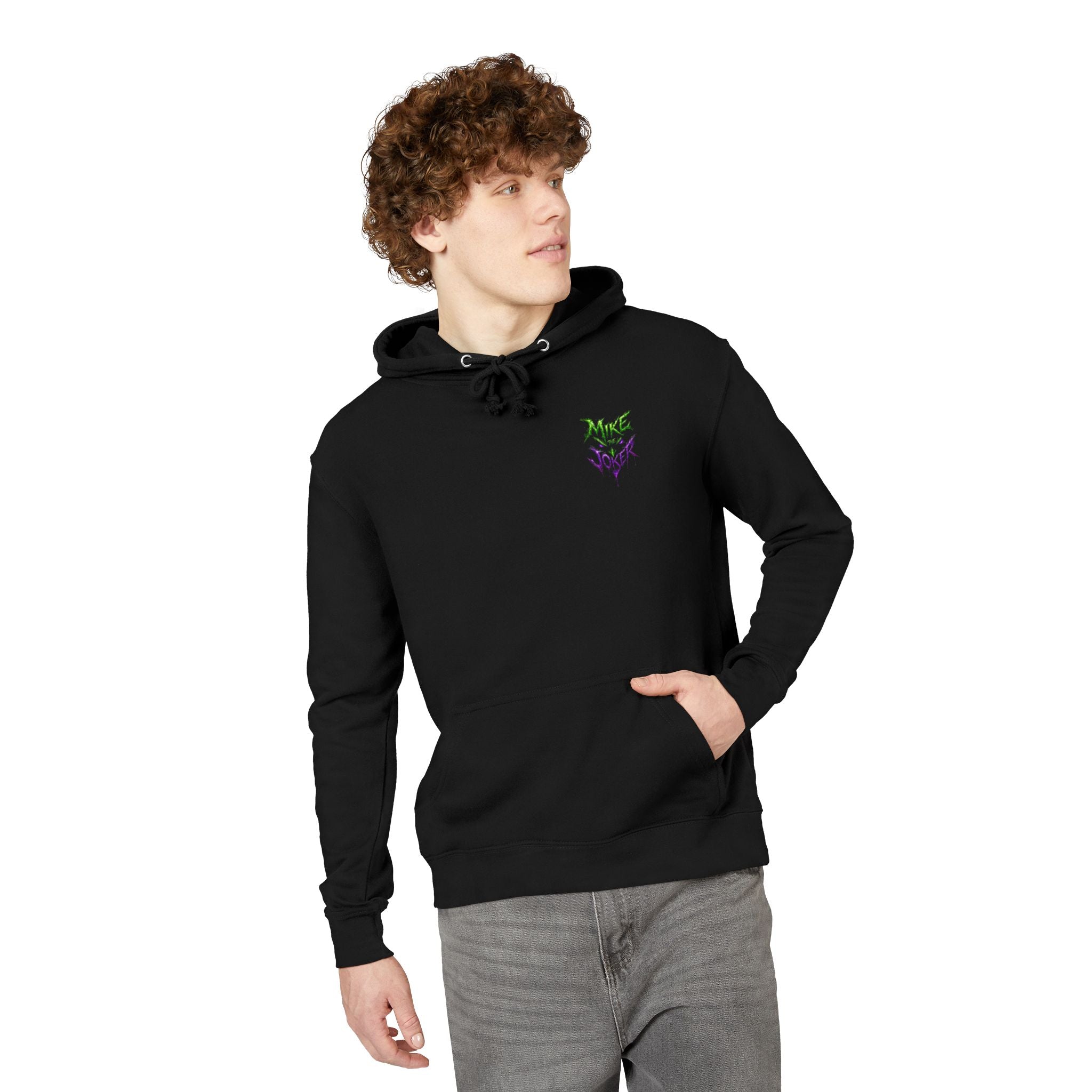Joker Graphic Hoodie — "Mike the Joker" Neon Green & Purple Streetwear