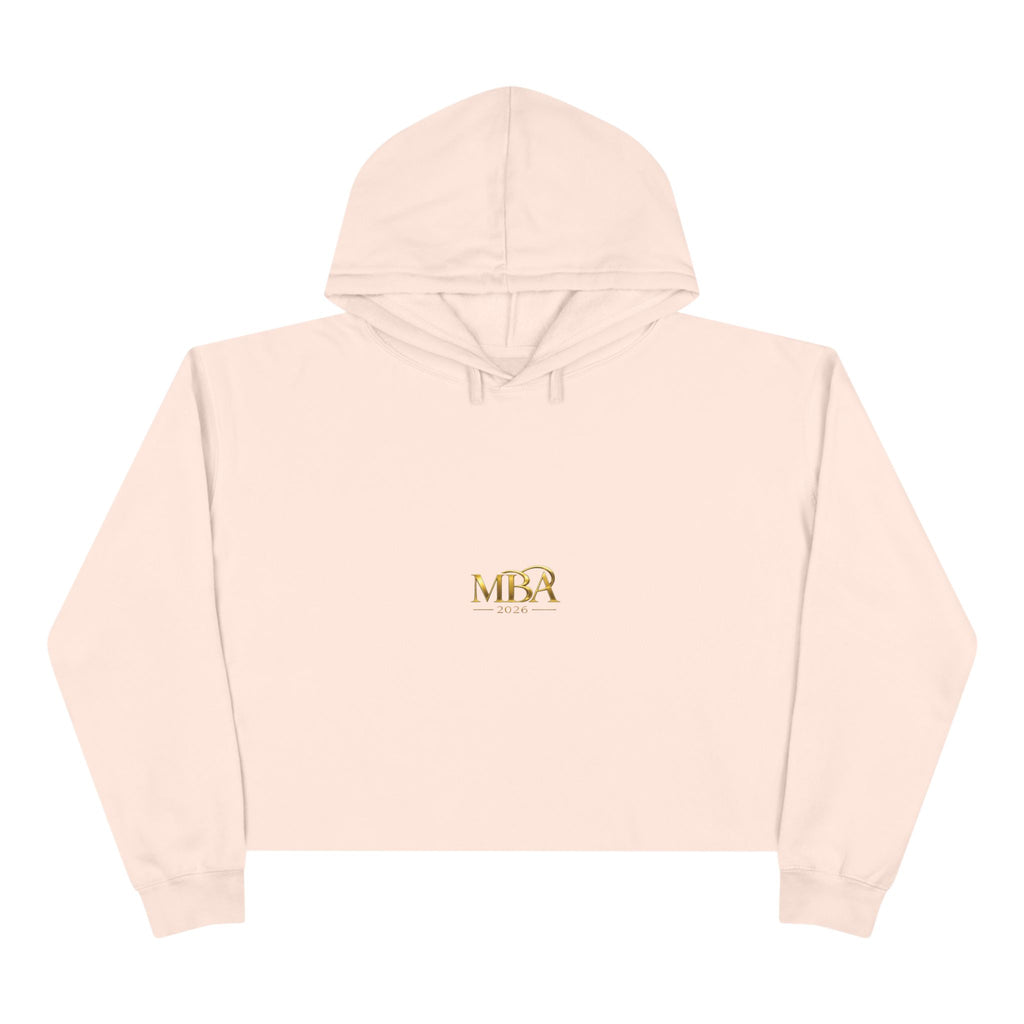 Cropped Hoodie — Gold 'MBA 2026' Minimal Logo