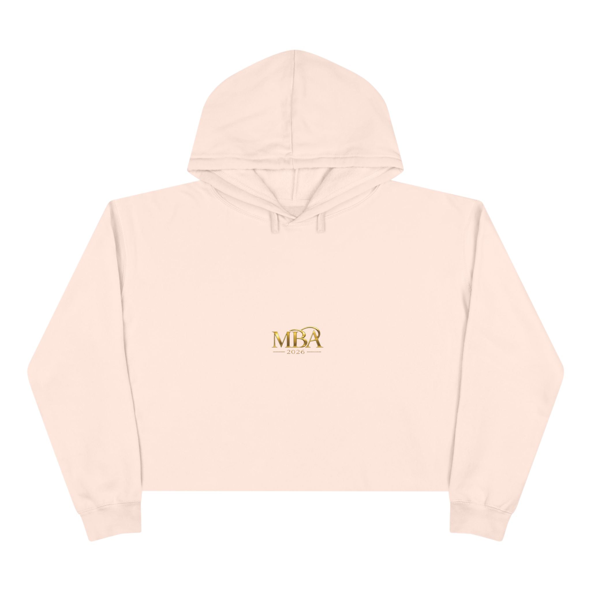 Cropped Hoodie — Gold 'MBA 2026' Minimal Logo