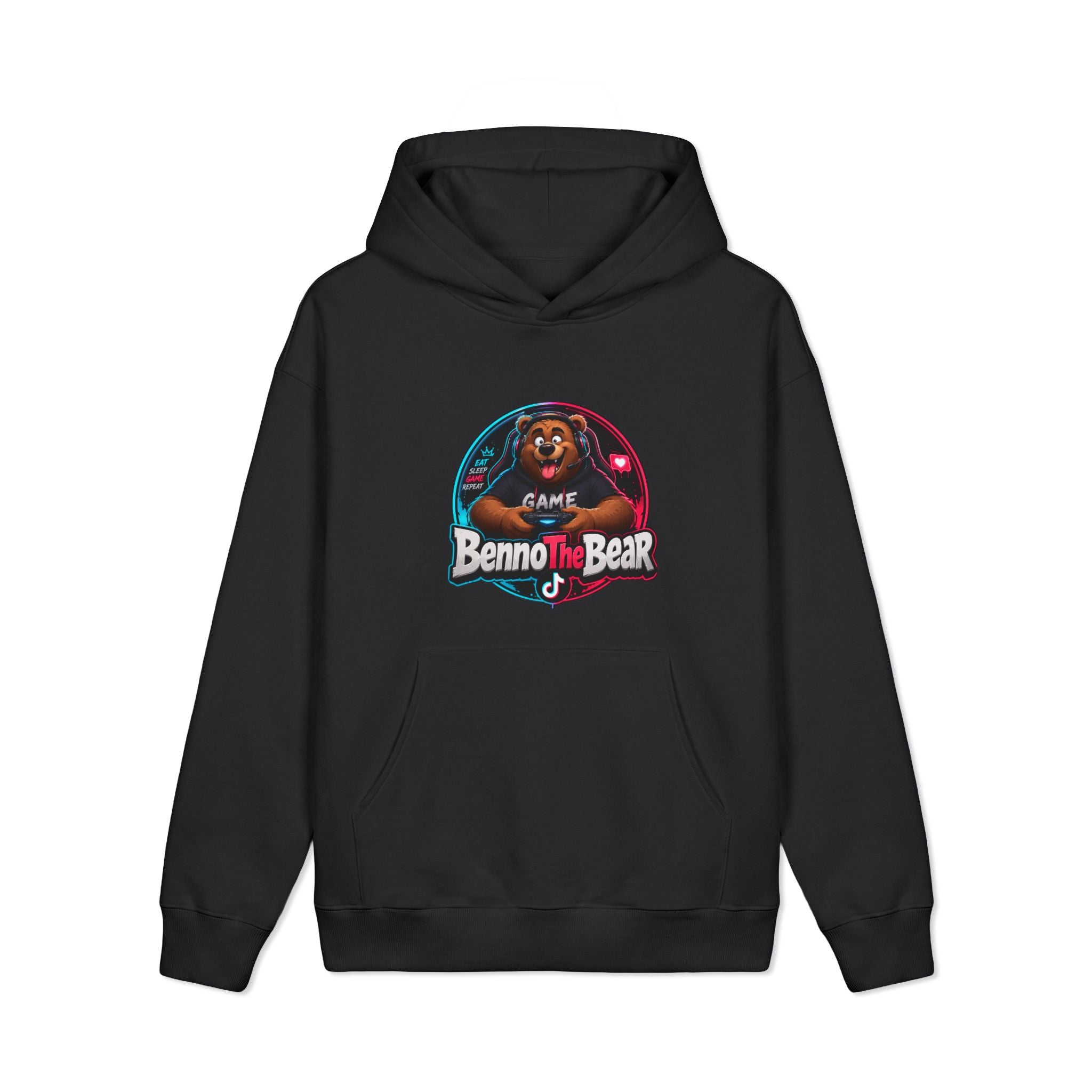 Benno the Bear Gaming Hoodie — Retro Arcade Gamer Pullover