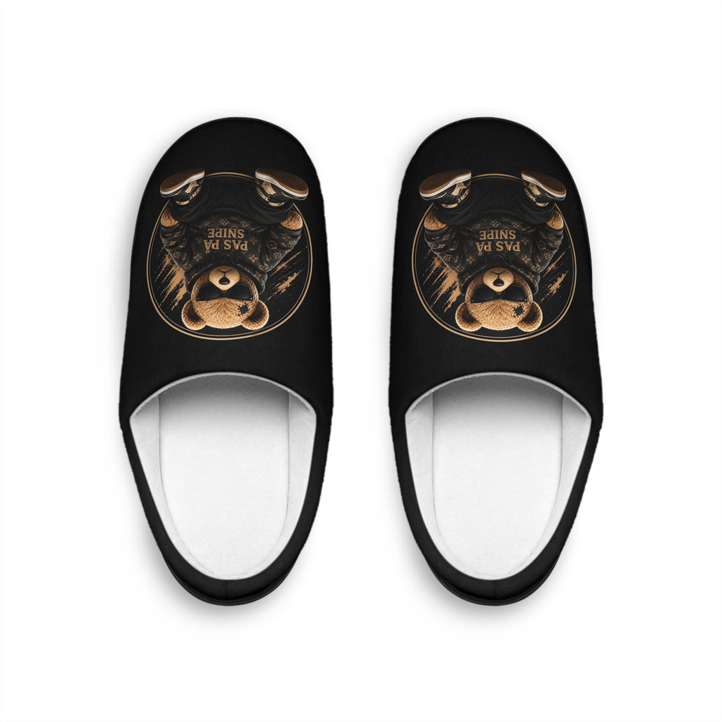 Bear Paw Indoor Slippers — Cozy Women's House Shoes with Bear Graphic