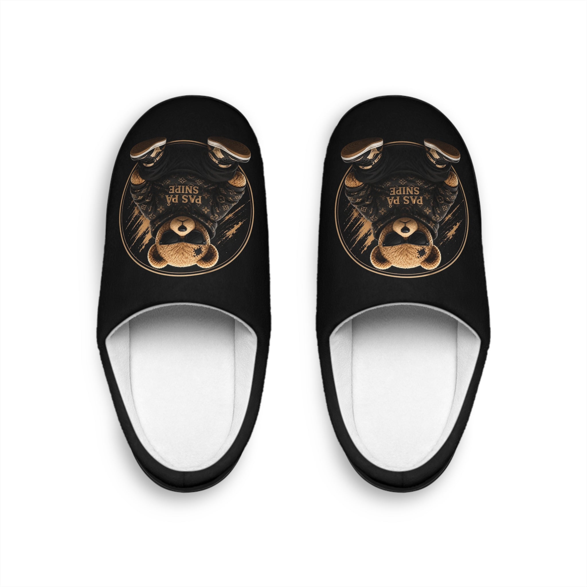 Bear Paw Indoor Slippers — Cozy Women's House Shoes with Bear Graphic