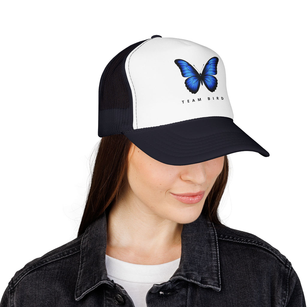 Blue Butterfly Trucker Hat — Vibrant Monarch-Inspired Foam Cap