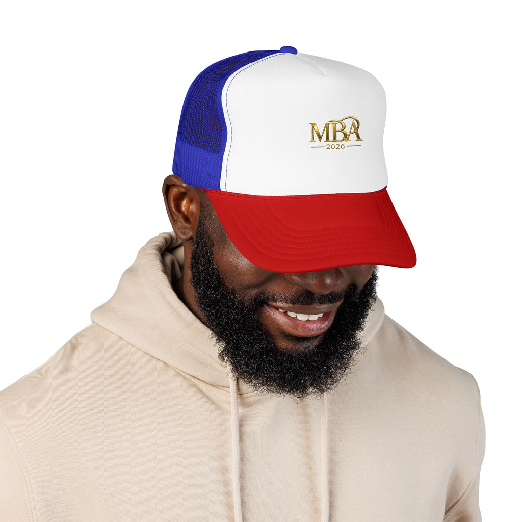 MBA 2026 Trucker Hat - Gold Embroidered Foam Mesh Cap