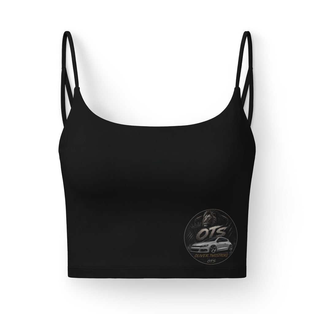 Luxe Women's Crop Bra — Minimal Black Bralette with OTS Badge