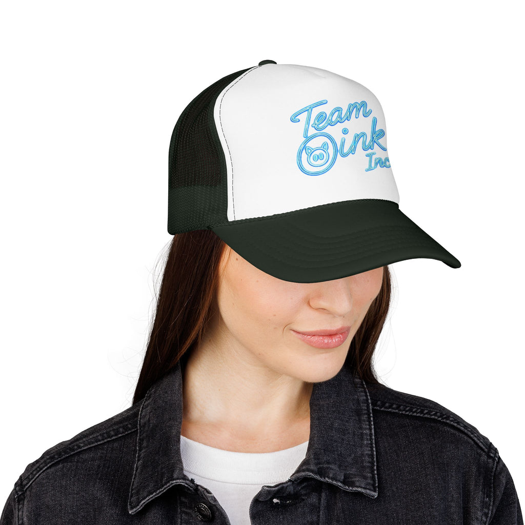 Team Oink Inc. Trucker Hat — Retro Embroidered Foam Cap
