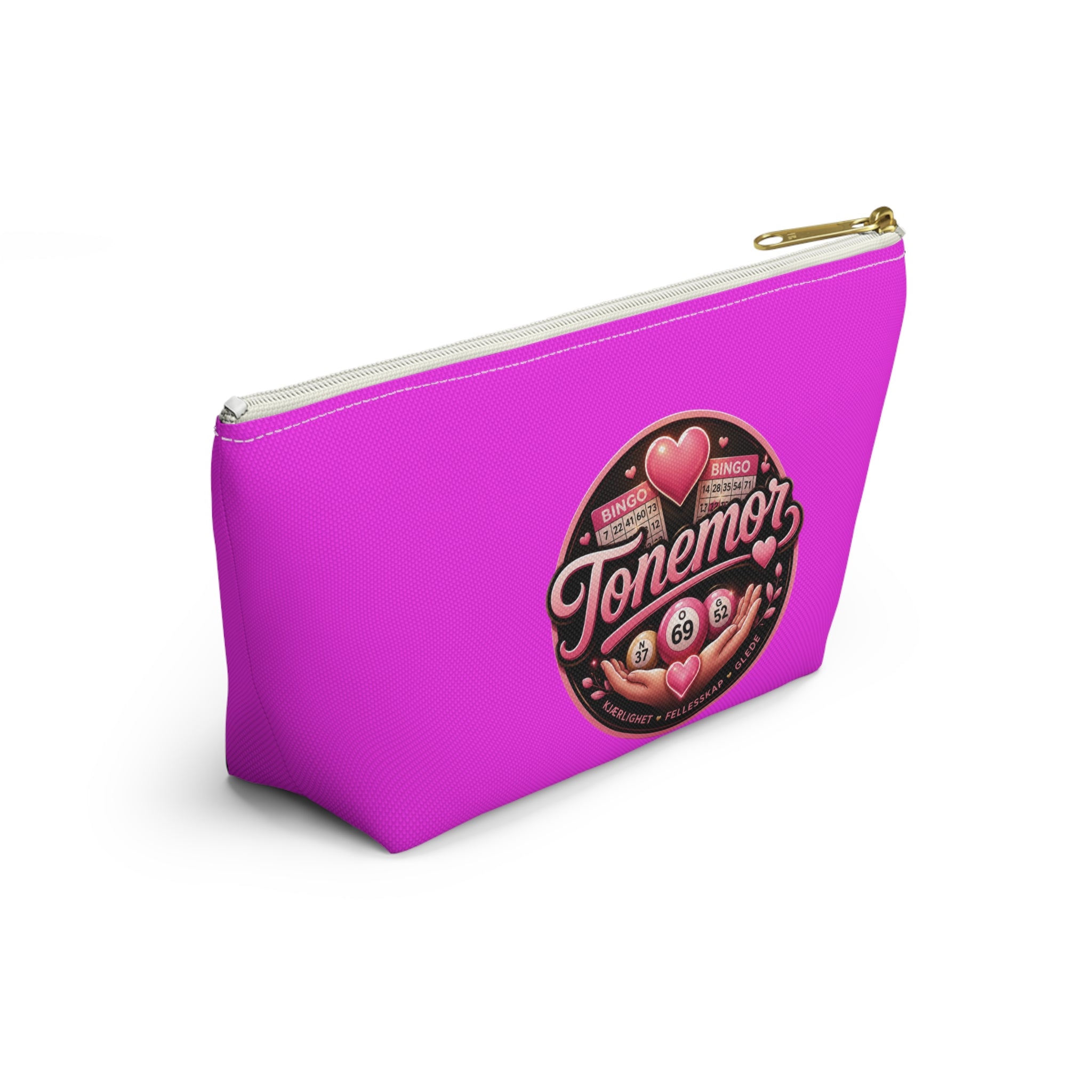 Pink Tonemor Bingo Accessory Pouch — T-Bottom Cosmetic Bag