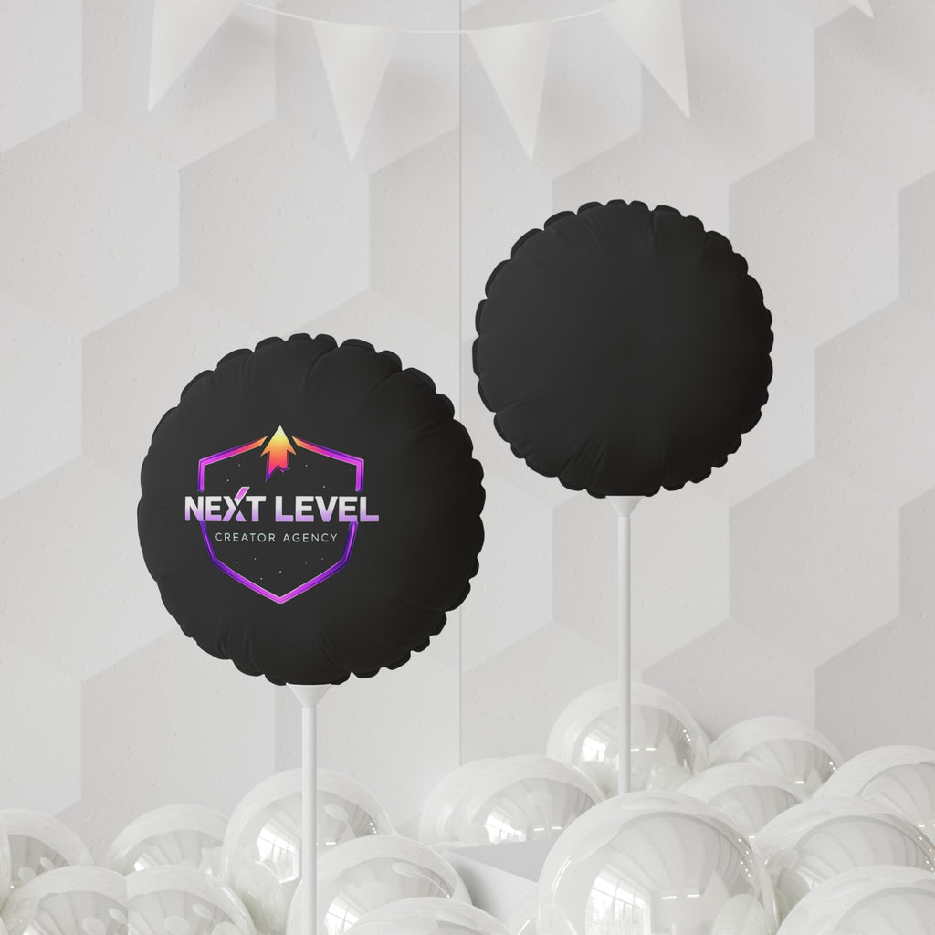 Next Level Creator Agency Balloon — Branded Black Celebration Balloon