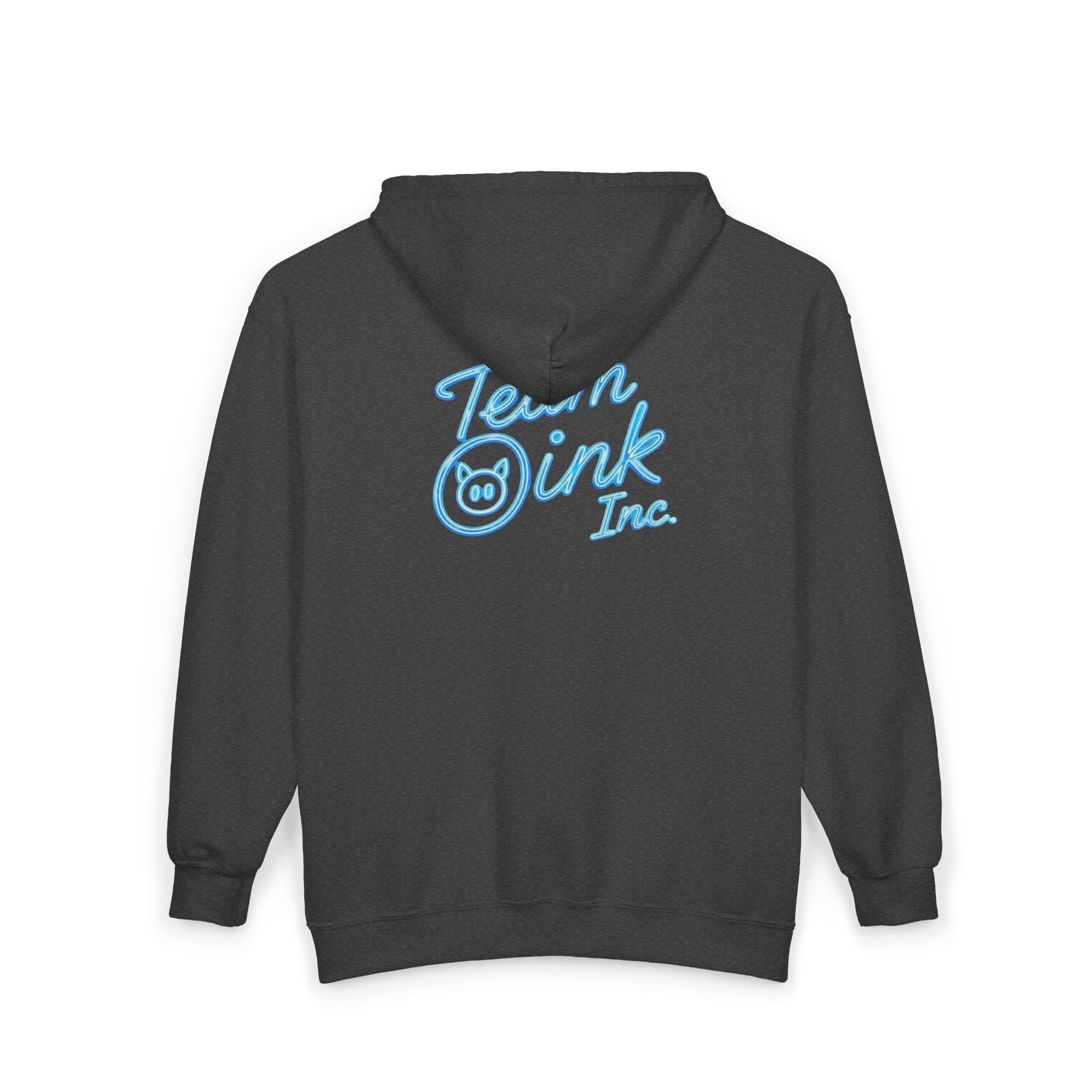 Team Ink Inc. Full-Zip Hoodie — Retro Script Logo Zip-Up Sweatshirt