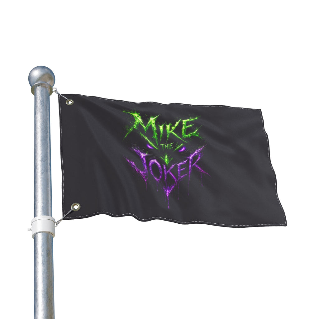 Double-Sided Flag – "Mike the Joker" Neon Horror Design