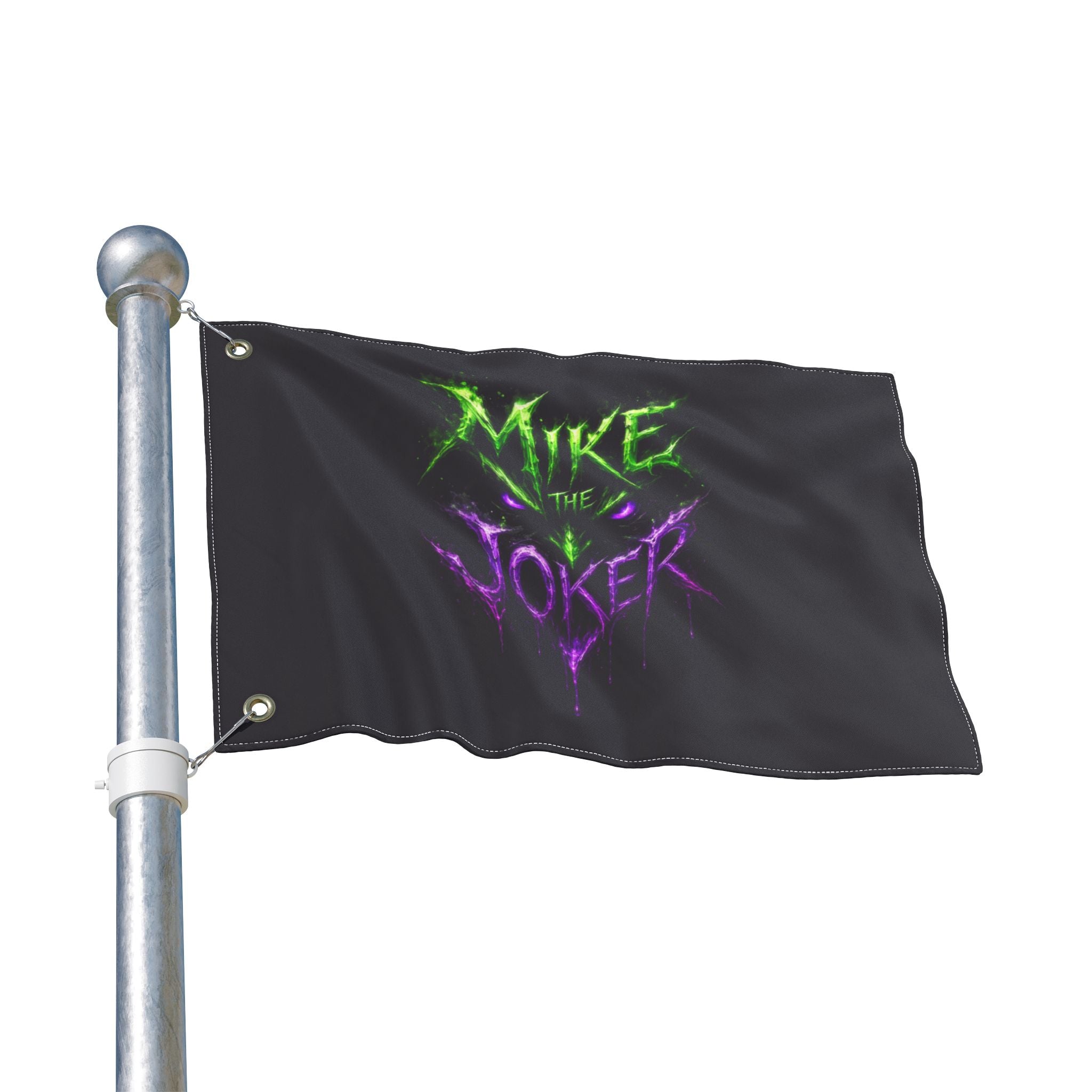 Double-Sided Flag – "Mike the Joker" Neon Horror Design