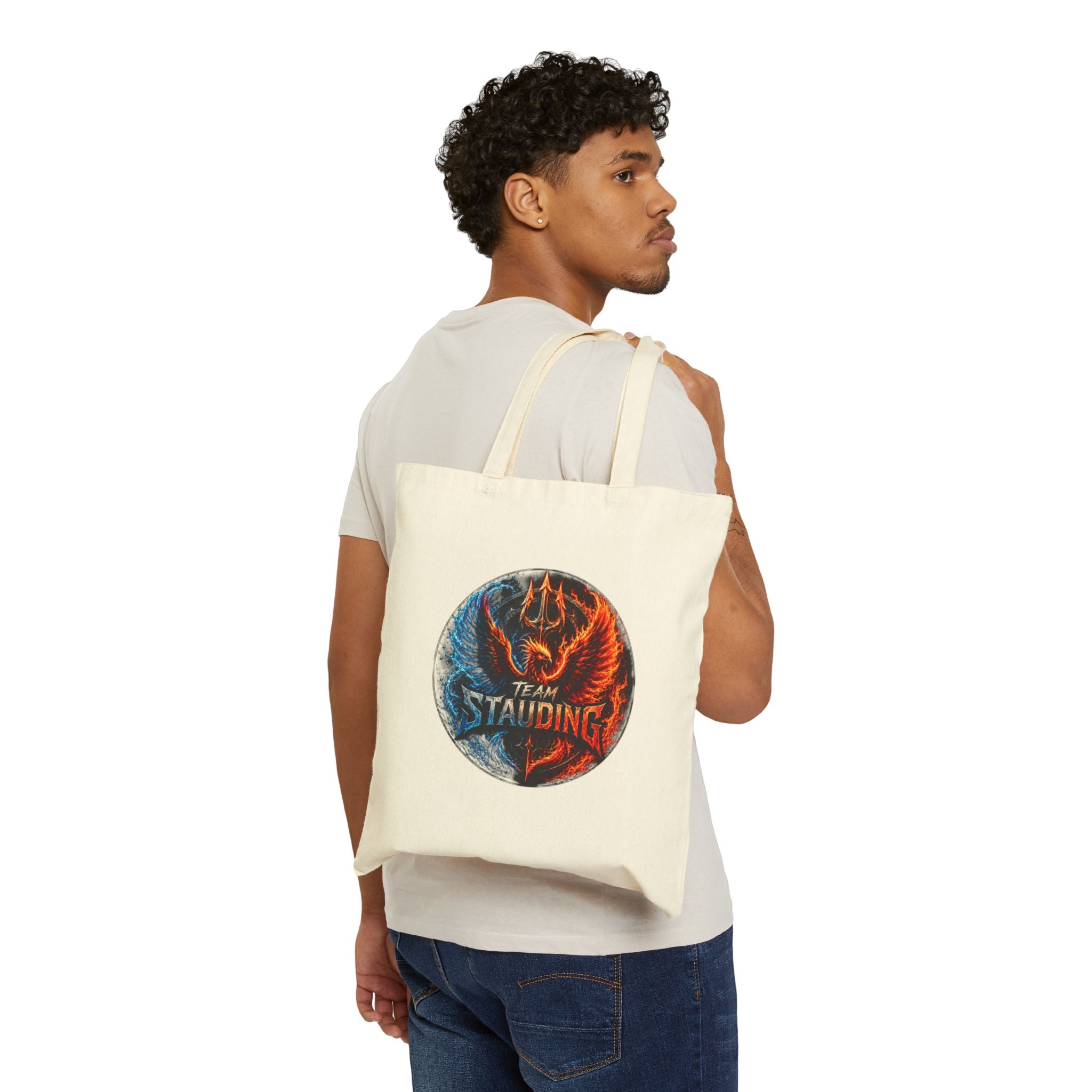 Tote Bag Team Stauding Phoenix & Trident Circle Design