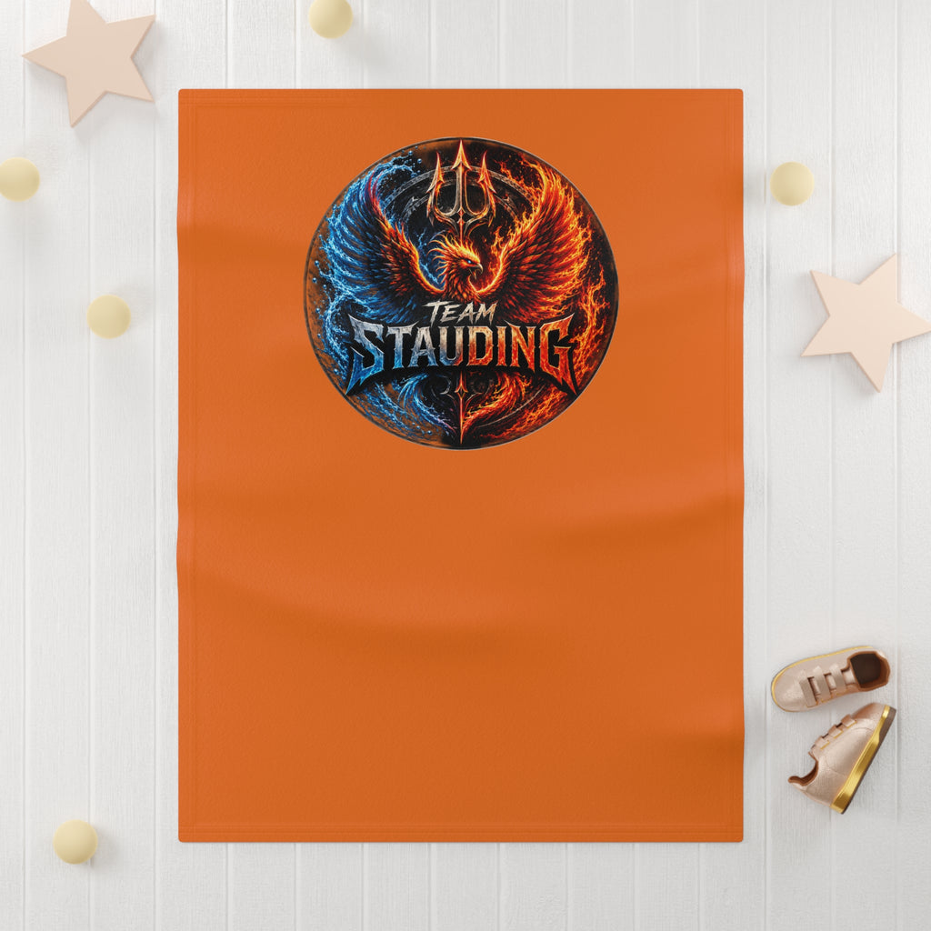 Team Stauding Phoenix Fleece Baby Blanket — Soft Orange Plush Swaddle